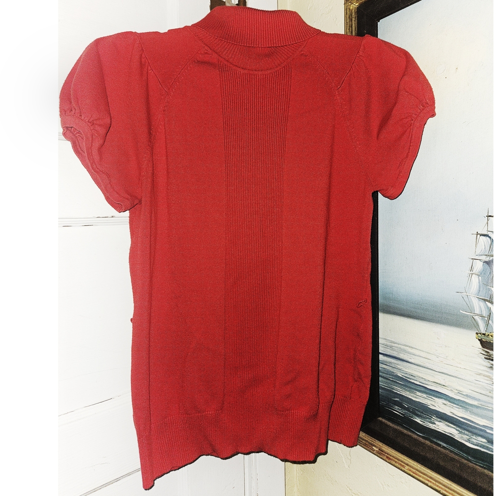 Red Short-Sleeved Turtleneck